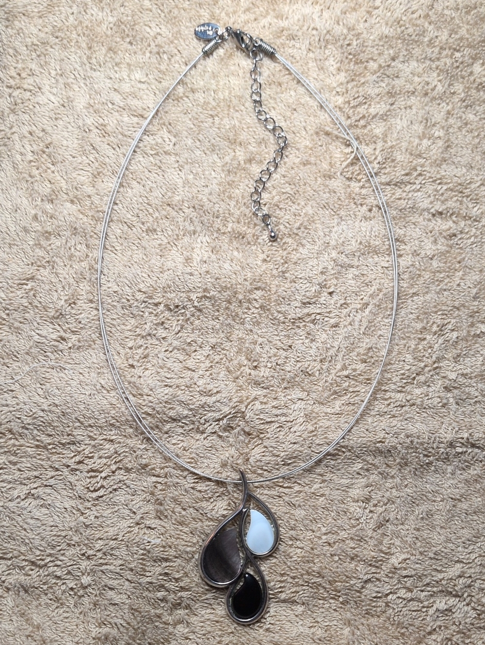 Lia Sophia Silver-Tone Strand Necklace with Teardrop Pendants